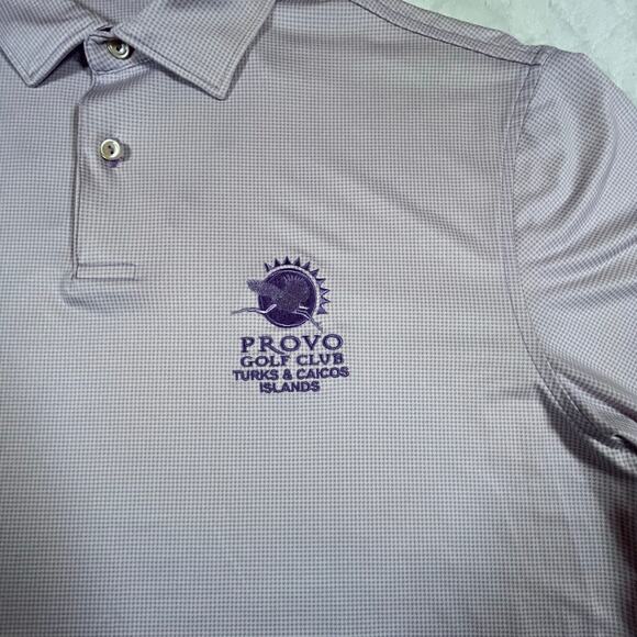 Peter Millar Tour Fit Provo Golf Club Turks & Caico Polo Shirt Purple Men’s S Md - Picture 3 of 7